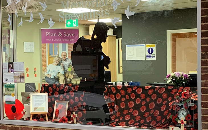 A WWI Remembrance window display